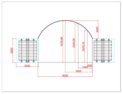 Konteineru nojume / bez aizmugurējās sienas/6x12x2m/ Cena bez PVN: €2280